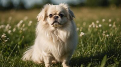 Leucistic Pekingese