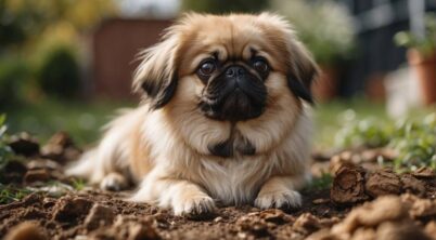 Pekingese Eating Poop